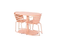 Sumyeg 3-Piece Retro Modern Outdoor Bistro Set with Oval Table