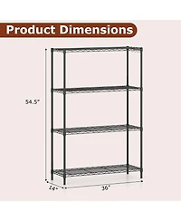 Sugift 4-Tier Metal Storage Shelving Unit with V-Shaped Wire Rack and 1000 Lbs Capacity
