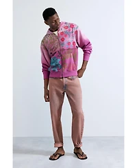 Desigual Men's Floral Zipper Sweatshirt