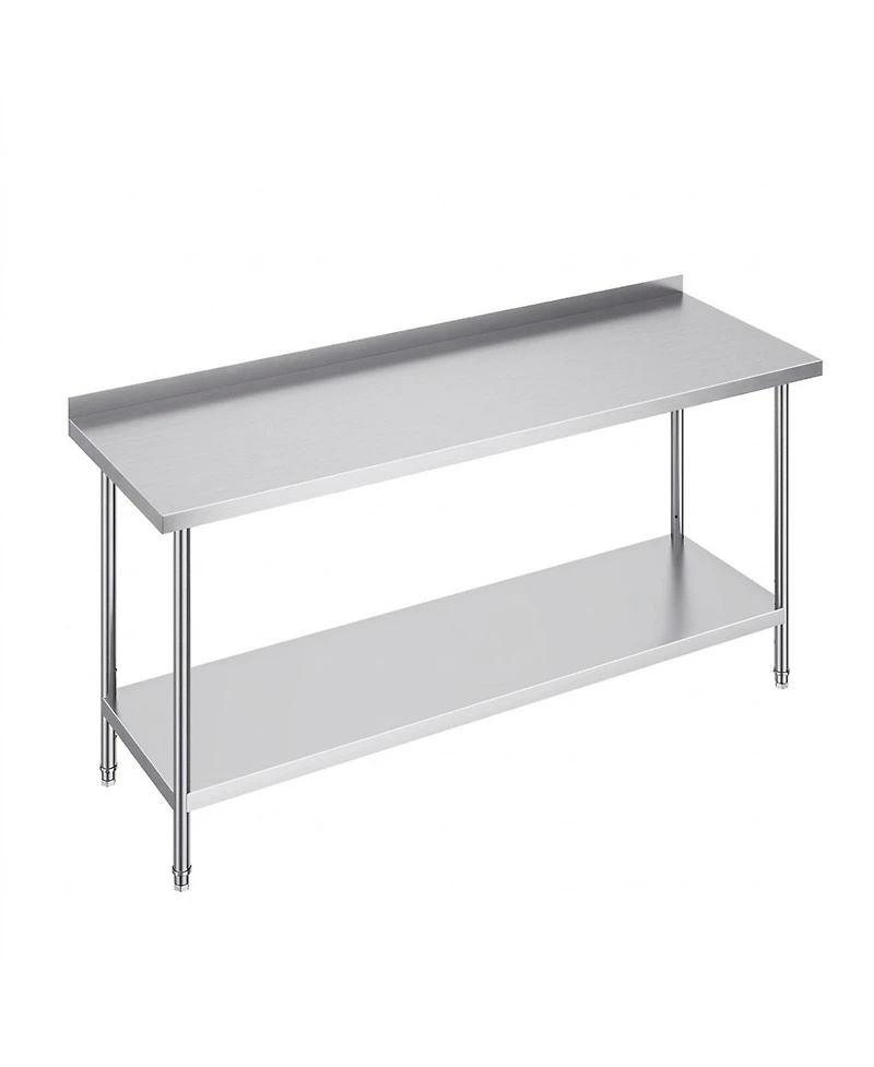 Sugift Stainless Steel Heavy Duty Prep Work Table 24 x 72 x 36 in for Kitchen