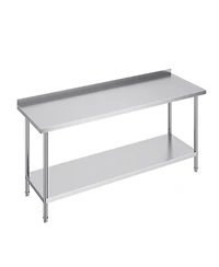 Sugift Stainless Steel Heavy Duty Prep Work Table 24 x 72 x 36 in for Kitchen