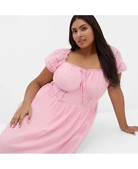 City Chic Women's Ariella Crochet Trim Midi Dress