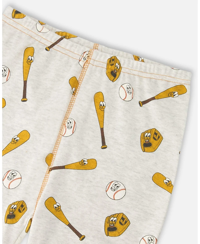 Deux par Deux Little Boys Cotton Two-Piece Pyjama Set Baseball Print