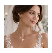 Dloria 2 ct. t.w. Toi et Moi Moissanite Necklace (Pear and Round-Cut, Color D, Fl Clarity) in Gold Vermeil