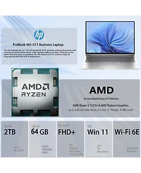 Hp ProBook 465 16" Traditional Laptop Amd Ryzen 5 16GB Ram Amd Radeon Graphics 512GB Ssd Storage Windows 11 Pro 60Hz