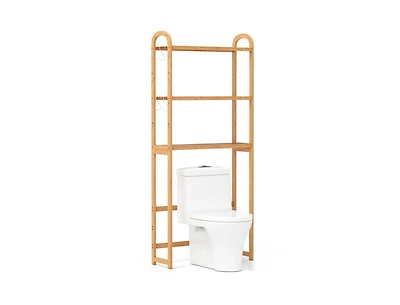 Slickblue 3-Tier Wicker Bathroom Floor Organizer with Adjustable Shelves