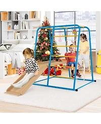 Slickblue Kids Indoor Playset 6 in 1 Jungle Gym with Slide