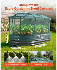 Sugift Galvanized Raised Garden Bed 6 x 3 x 1 ft with Self Watering System and Mesh Cover