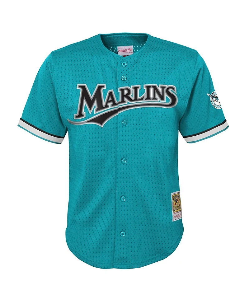 Mitchell & Ness Big Boys and Girls Andre Dawson Teal Florida Marlins Mesh Batting Practice Replica Jersey