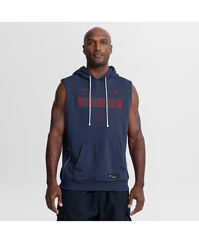 Nike Men's Navy Boston Red Sox Authentic Collection Standard Issue Dri-fit Sleeveless Hoodie