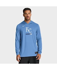 Nike Men's Light Blue Kansas City Royals Authentic Collection Dri-fit Long Sleeve Hoodie