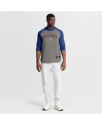 Nike Men's Gray New York Mets Authentic Collection Flux Dri-fit Raglan 3/4-Sleeve Hoodie