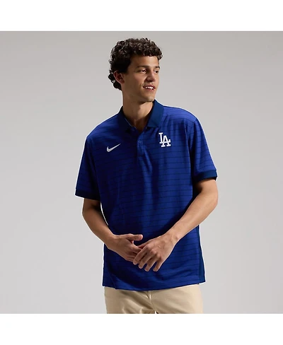 Nike Men's Royal Los Angeles Dodgers Authentic Collection Striped Victory Dri-fit Polo Shirt