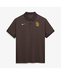 Nike Men's Brown San Diego Padres Authentic Collection Striped Victory Dri-fit Polo Shirt