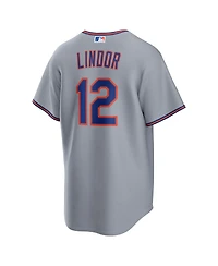 Nike Men's Francisco Lindor Gray New York Mets Road Replica Jersey