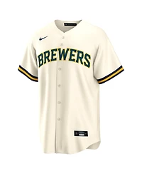 Nike Men's Bob Uecker Cream Milwaukee Brewers Home Retired Player Replica Jersey