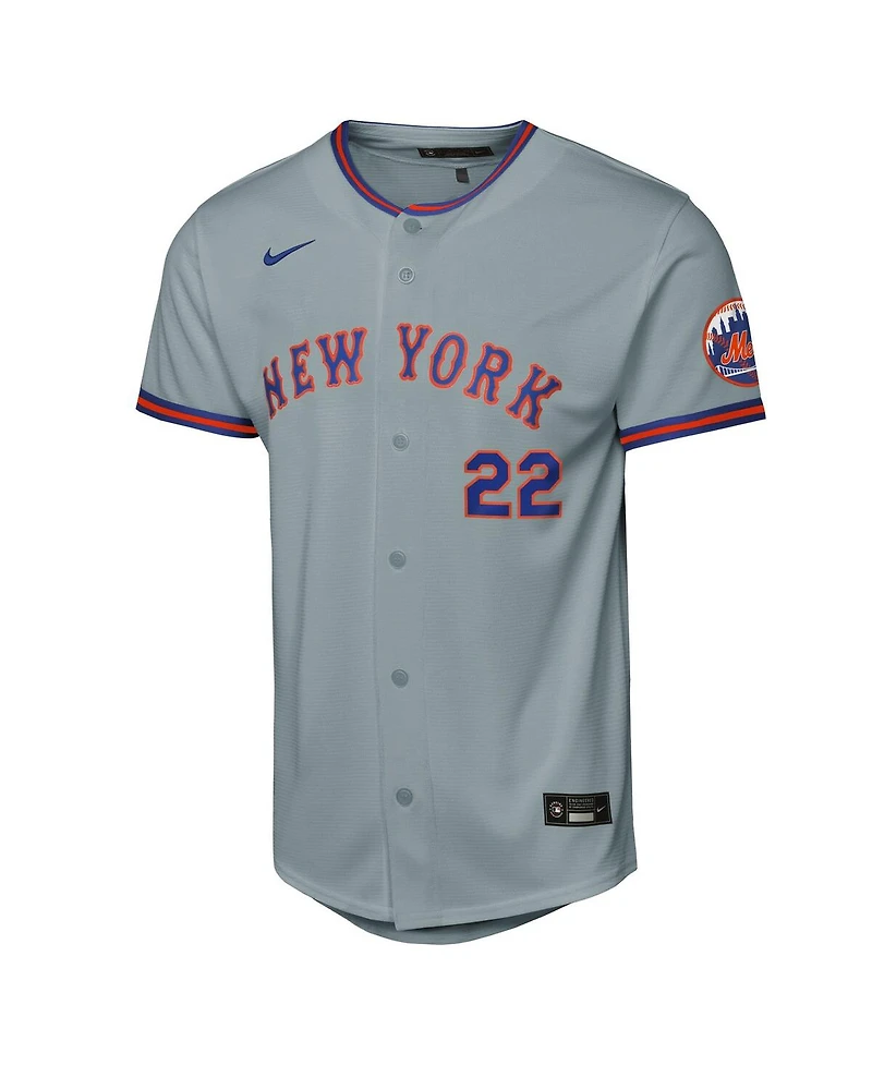 Nike Big Boys and Girls Juan Soto Gray New York Mets Road Stadium Player Jersey