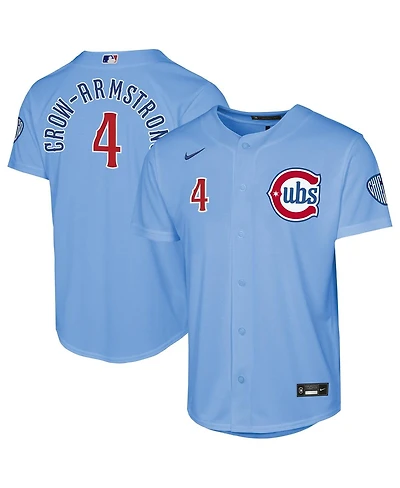 Nike Big Boys and Girls Pete Crow-Armstrong Light Blue Chicago Cubs Alternate 2 Stadium Jersey