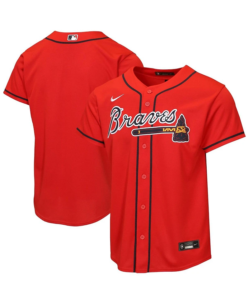 Nike Big Boys and Girls Red Atlanta Braves Alternate Replica Jersey