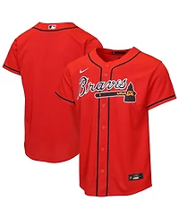 Nike Big Boys and Girls Red Atlanta Braves Alternate Replica Jersey