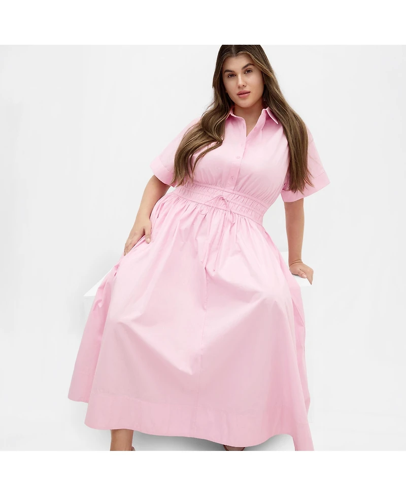 City Chic Women's Lana Midi Shirt Dress