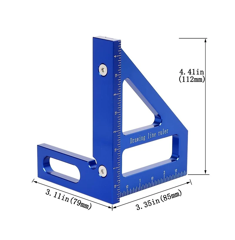 Gnuadz Imperial 3D Multi-Angle Measuring Ruler Aluminum Alloy Woodworking Square Protractor Miter Triangle Layout Tool Engineer Carpenter 003b