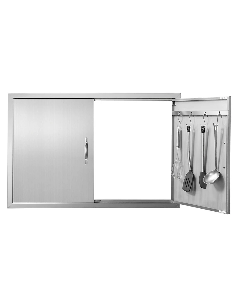 Sugift Double Stainless Steel Bbq Access Door 39W x 26H in for Bbq Island Grilling