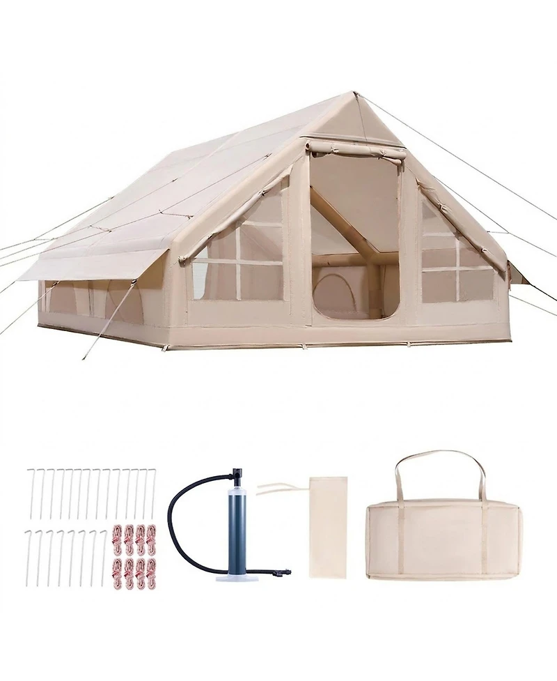 Skonyon Inflatable Camping Tent for 5-8 Person Easy Setup with Pump and Mesh Windows