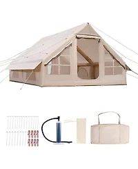Skonyon Inflatable Camping Tent for 5-8 Person Easy Setup with Pump and Mesh Windows