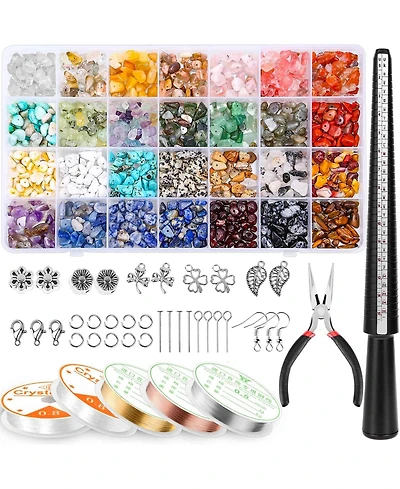 Gnuadz 1660pcs Crystal Beads Ring Making Kit for Adults Women Diy Jewelry Supplies 28 Colors