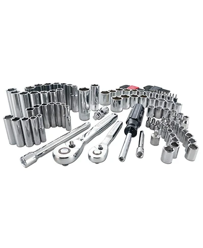 Gnuadz Socket Set 1/4 & 3/8 Inch Drive Sae Metric 105-Piece Mechanics Tool Kit