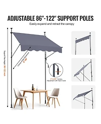 Sugift 59 x 47in Retractable Patio Awning Sunshade Shelter for Patio and Balcony