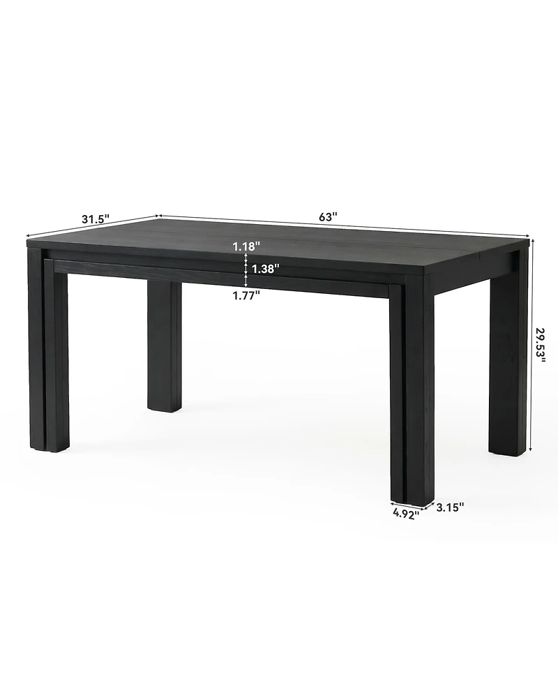 Tribesigns Rectangular Dining Table for 6 People, Farmhouse Kitchen Table, Wooden Dining Table