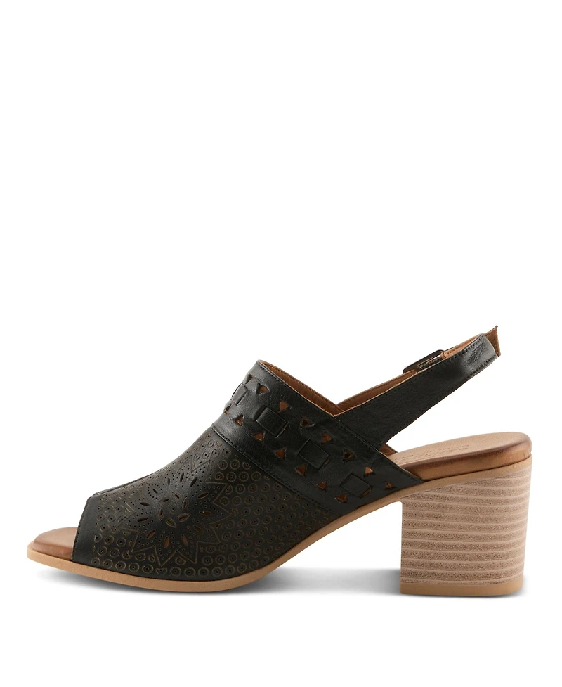 Spring Step Women s Sunela Slingback Sandal with Laser-cut Style and Comfort