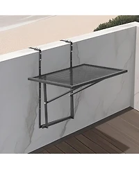 Sugift Adjustable Balcony Hanging Table 19 x 24 in for Patio Deck and Balcony Use