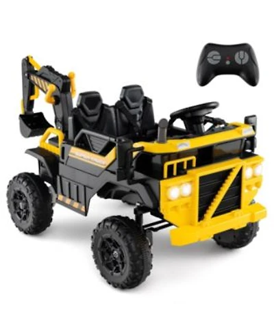 Slickblue 24v Kids Ride On Excavator 4wd 2 Seater With Remote Digging Arm.