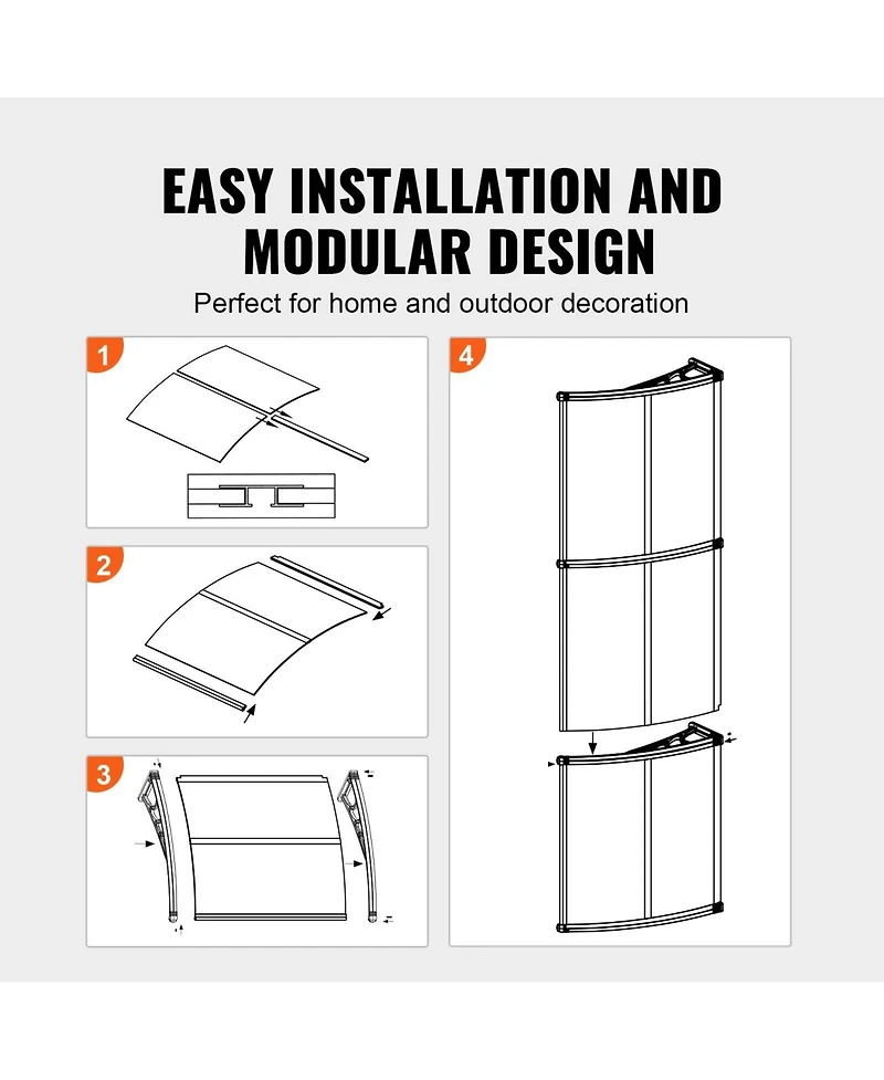 Sugift Window Door Awning Canopy with Uv and Rain Protection for Entry Doors