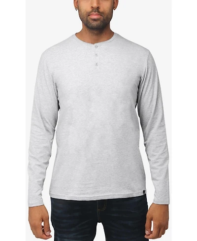 X-Ray Men's Soft Stretch Henley Neck Long Sleeve T-shirt