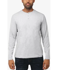 X-Ray Men's Soft Stretch Henley Neck Long Sleeve T-shirt