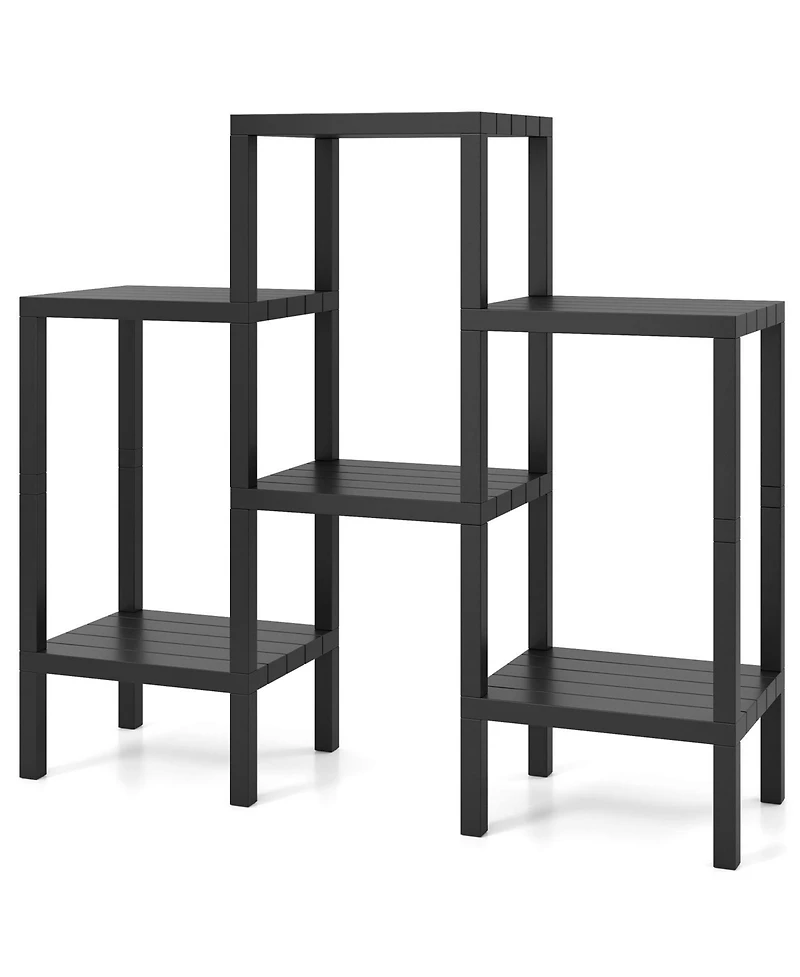 Sugift 6-Tier Plastic Modular Storage Shelves for Living Room and Kitchen