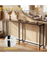 Gouun 71-Inch Narrow Console Table with Power Outlet