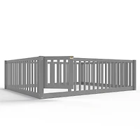Streamdale Furniture Bed Floor Bed with Safety Guardrails and Door