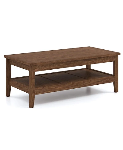 Gouun Farmhouse Cocktail Table 47-Inch with Thickened Tabletop
