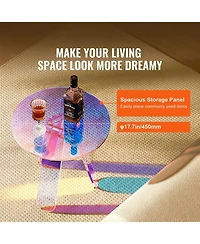 Gouun Iridescent Rainbow Acrylic Round Side Table 17.7-Inch