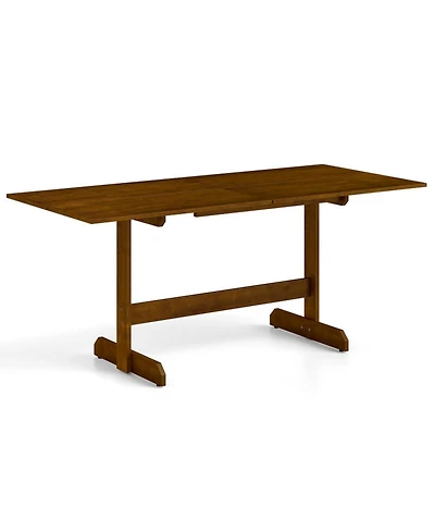 Gouun 71 in Farmhouse Rectangular Dining Table for 6-8 with Rubber Wood Legs