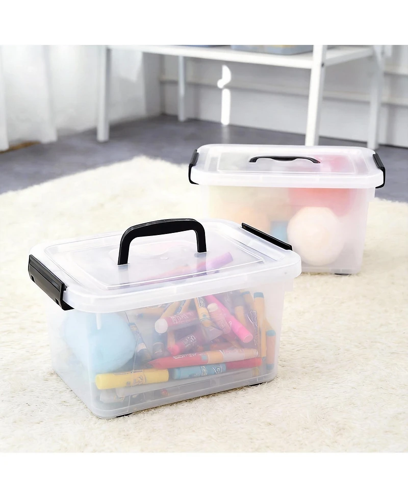 Gnuadz Clear Latch Storage Box with Handle and Lid