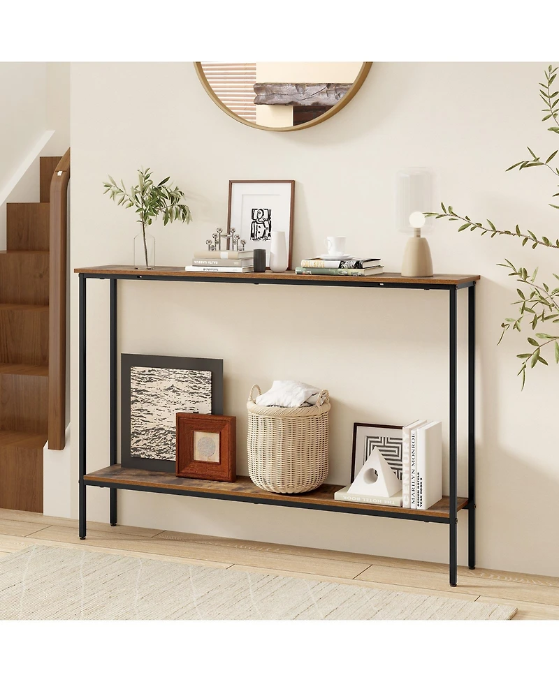Gouun 44-Inch 2-Tier Console Table with Metal Frame