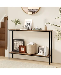 Gouun 44-Inch 2-Tier Console Table with Metal Frame