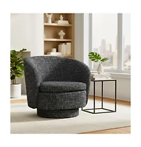 Maison Boucle 30.5 Modern Swivel Barrel Accent Chair, Upholstered Armchair, 1 Pc