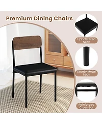 Gouun 5-Piece Round Drop Leaf Dining Table Set with 4 Upholstered Chairs